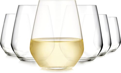 Libbey Signature Greenwich Stemless Wine Glasses Set of 6, Modern Wine Glasses for Red and White Wine, Ideal Kitchen Christmas Gifts for All Occasions