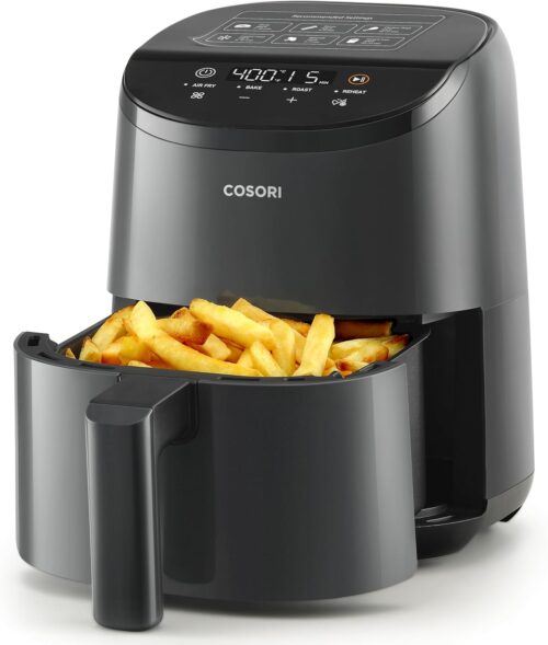 COSORI Air Fryer 2.1 QT, Small & Mini 4-in-1 airfryer Ideal for Simple Meals and Snack, Easy to Leftover Food to Crispy, Up to 97% Less Oil, 30 In-App Recipes, Nonstick & Dishwasher-Safe Basket