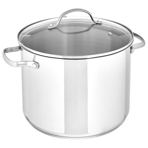 Amazon Basics – Stainless Steel Stock Pot with Lid, 8 quarts, Silver