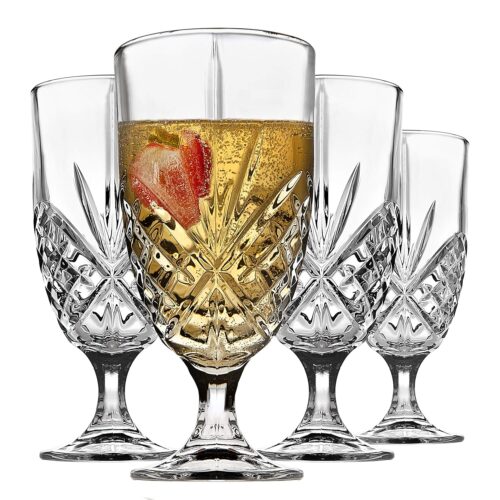 Godinger Glass Dublin Iced Beverage, Set of 4, 16 Ounce Capacity